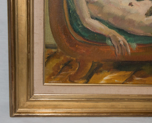   „Nackte Frau auf der Chaiselongue“ – Jules CAVAILLES datiert 1923