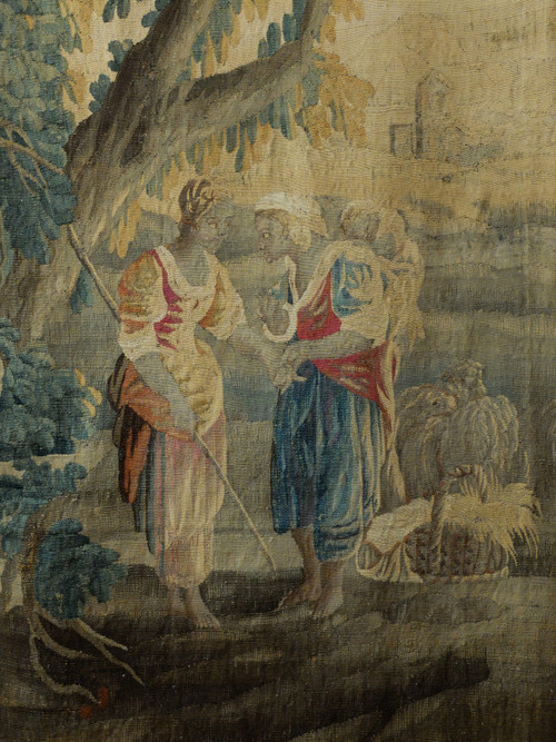 "La diseuse de bonne aventure" - Aubusson XVIIIème siècle