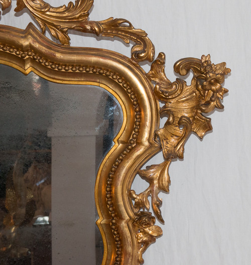 Miroir En Bois Doré  époque Napoléon III