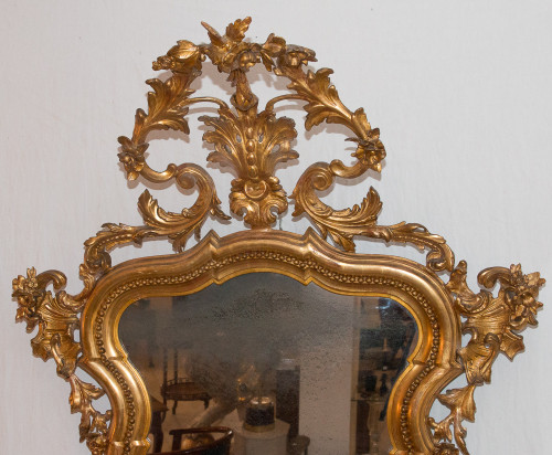 Miroir En Bois Doré  époque Napoléon III