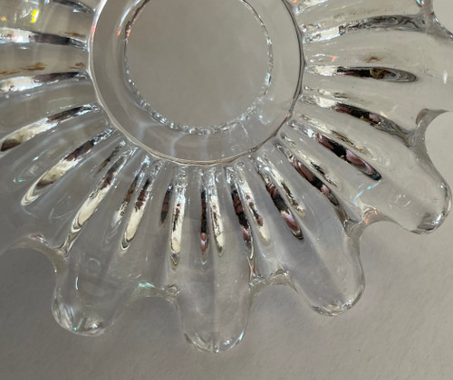 Lustre En Bronze Et Cristal Signé Baccarat Fin XIXe