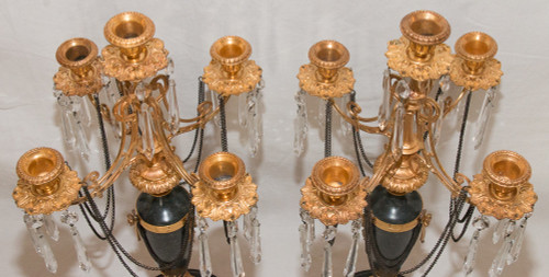  Coppia Di Candelabri Stile Direttorio, Periodo XIX Secolo