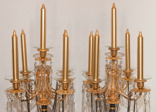  Coppia Di Candelabri Stile Direttorio, Periodo XIX Secolo