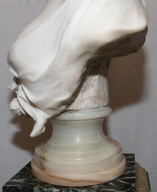 Flora, busto in marmo Alfred Désiré Lanson 1851-1938