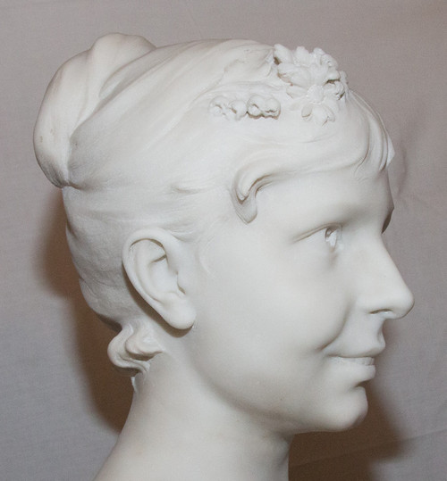 Flora, busto in marmo Alfred Désiré Lanson 1851-1938