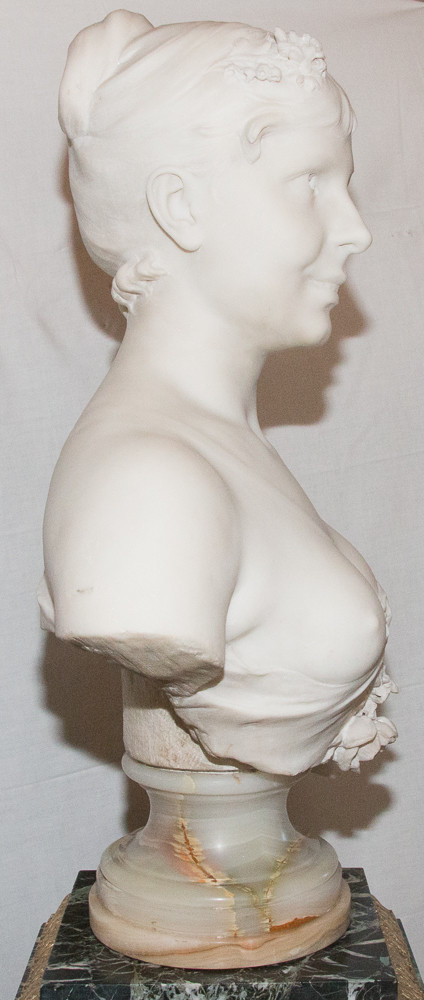 Flora, busto in marmo Alfred Désiré Lanson 1851-1938