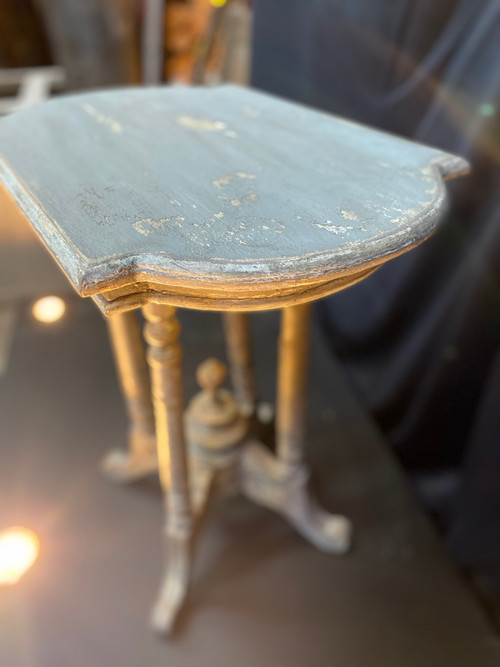 Napoleon III pedestal table dating from the 19th century polychrome pretty small model