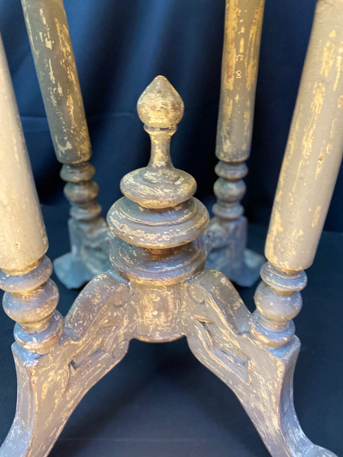Napoleon III pedestal table dating from the 19th century polychrome pretty small model