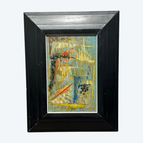 Orloff 1954 - Small Abstract Painting On Panel - Signed And Dated