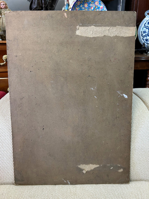 Curious Study Of Nude - Painting On Cardboard Late 19th Century