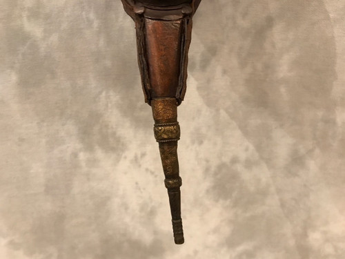 Soufflet de cheminée ancien en bois sculpté d'époque 19 ème 
