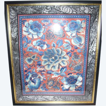 Framed embroidery, China circa 1900