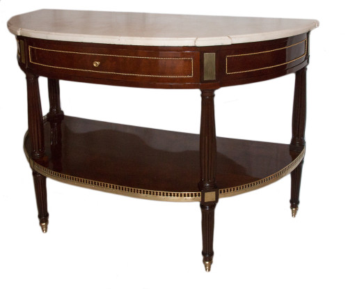 Halbmondkonsole aus Mahagoni, Louis XVI-Zeit