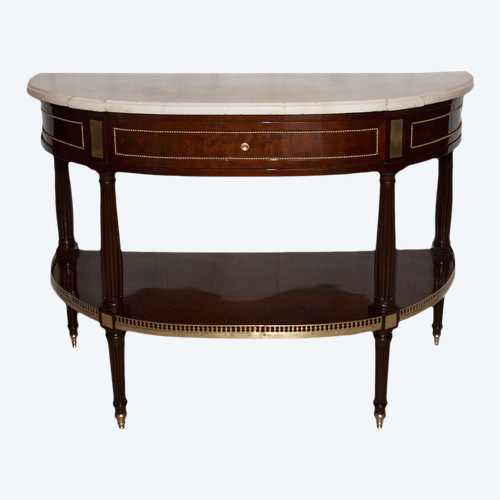 Half Moon Console In Mahogany Louis XVI Period