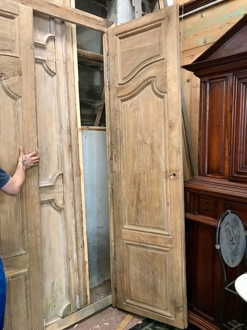 Pair Of Double Sided Oak Doors 18th Century