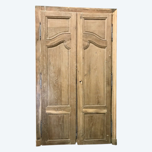 Pair Of Double Sided Oak Doors 18th Century