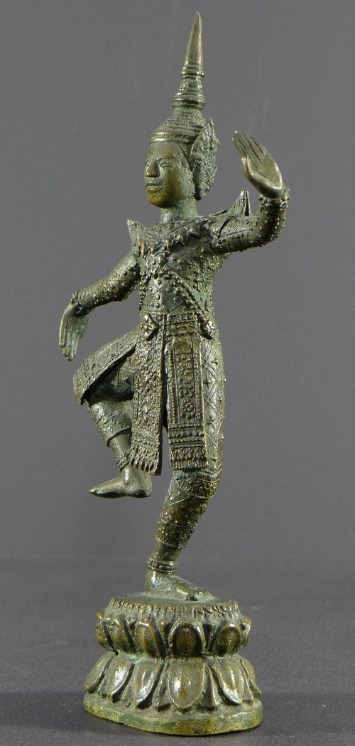 Thailand, Early 20th Century, Bronze Statuette Of Traditional Dancer.