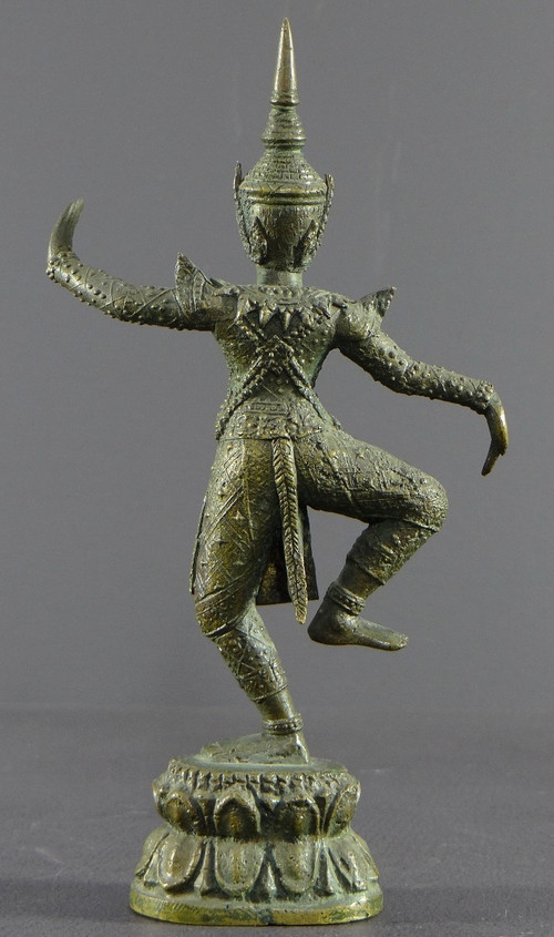 Thailand, Early 20th Century, Bronze Statuette Of Traditional Dancer.