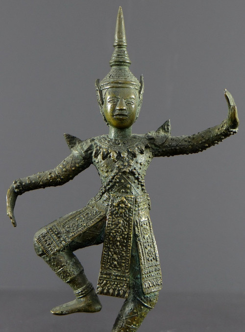 Thailand, Early 20th Century, Bronze Statuette Of Traditional Dancer.