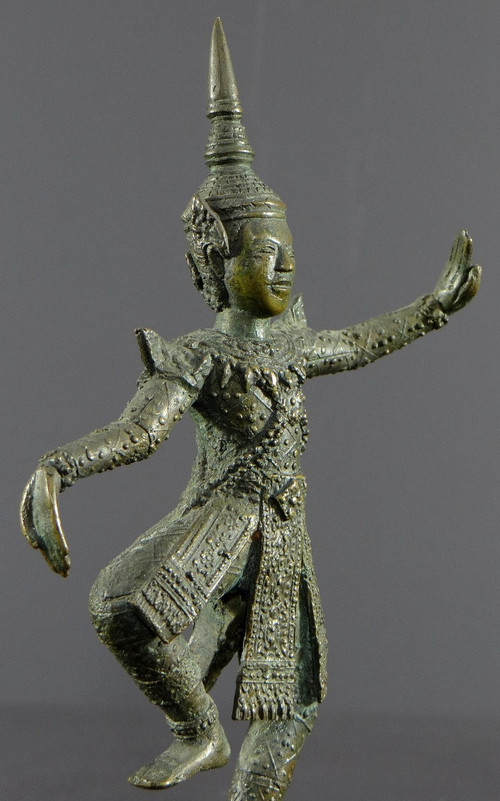 Thailand, Early 20th Century, Bronze Statuette Of Traditional Dancer.