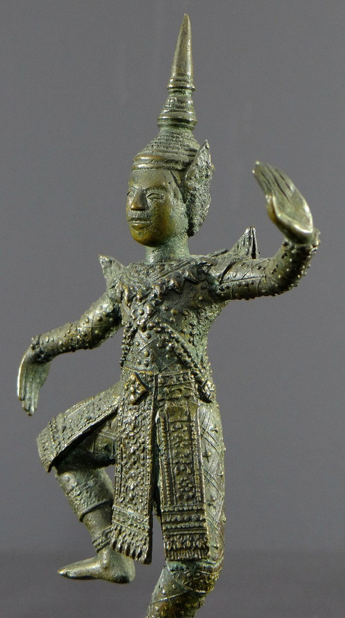 Thailand, Early 20th Century, Bronze Statuette Of Traditional Dancer.