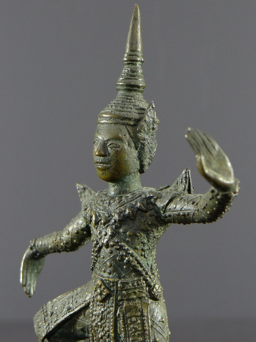 Thailand, Early 20th Century, Bronze Statuette Of Traditional Dancer.