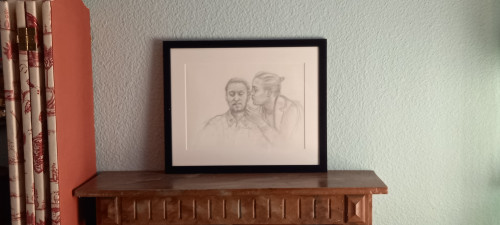 Portrait of Alexei Navalny and his wife Yulia Navalnaya