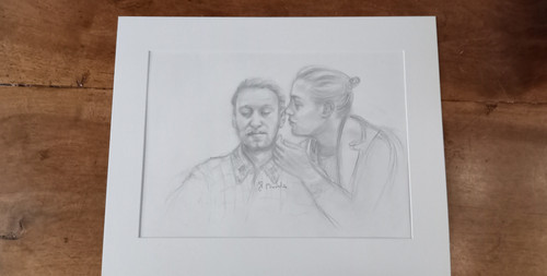 Portrait of Alexei Navalny and his wife Yulia Navalnaya