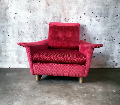 Pair Of Vintage Comfortable Armchairs In Fabrics Probably Italian From The 1950s-60s