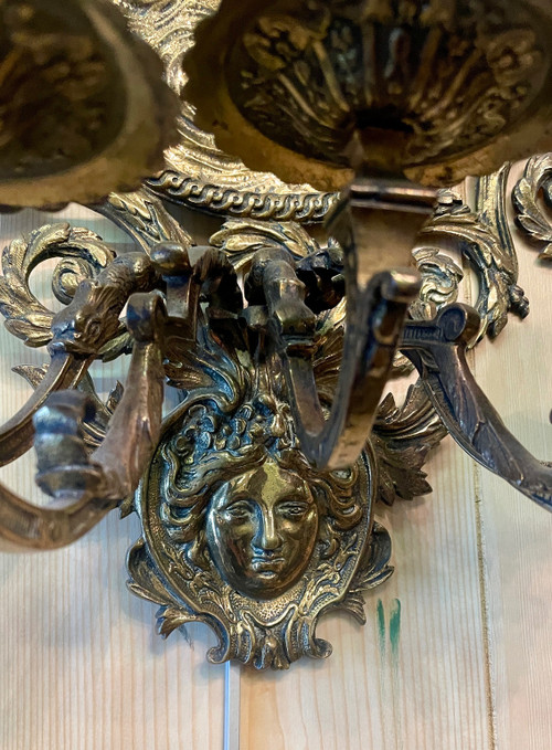 Pair of Louis XIV Style Candlestick Sconces, 19th Century