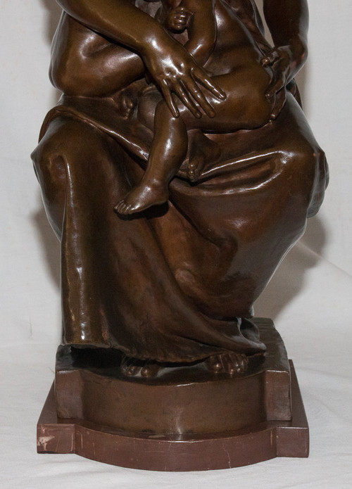 Bronzo "Maternità" firmato Paul Dubois 1829-1905