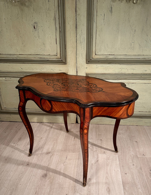 Small Desk In Marquetry From Napoleon III Period Circa 1870