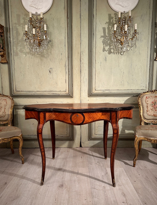 Small Desk In Marquetry From Napoleon III Period Circa 1870