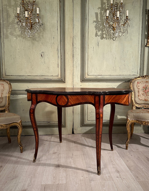 Small Desk In Marquetry From Napoleon III Period Circa 1870