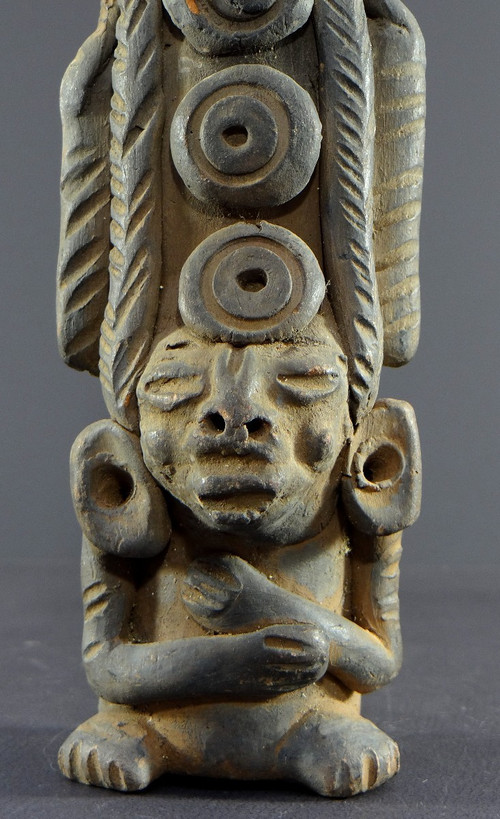 Peru, 1930s/1950s, terracotta statuette in the spirit of pre-Columbian creations.