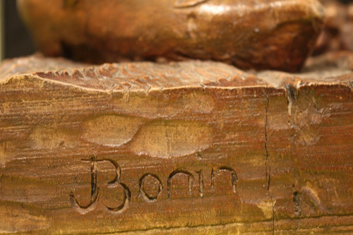 Sculpture En Noyer d'Une Vendangeuse Par Bonin Dijon