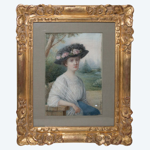 Portrait d'Une Jeune élégante By A Philippon Simonet Dated 1910