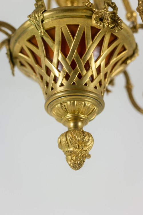 Louis XVI style ormolu chandelier. Circa 1900.