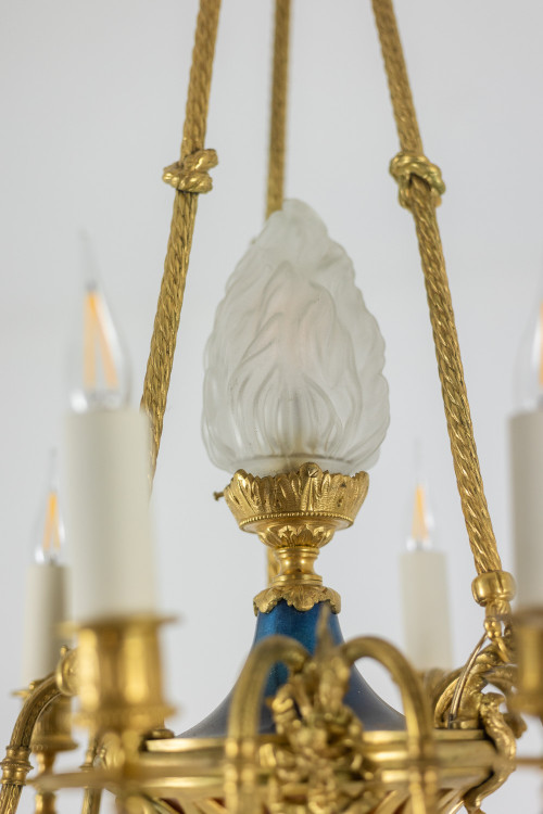Louis XVI style ormolu chandelier. Circa 1900.