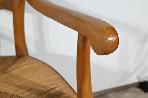 Fauteuil Grand-Mère en Merisier, style Louis Philippe – Fin XIXe