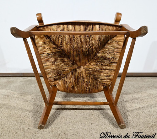 Fauteuil Grand-Mère en Merisier, style Louis Philippe – Fin XIXe