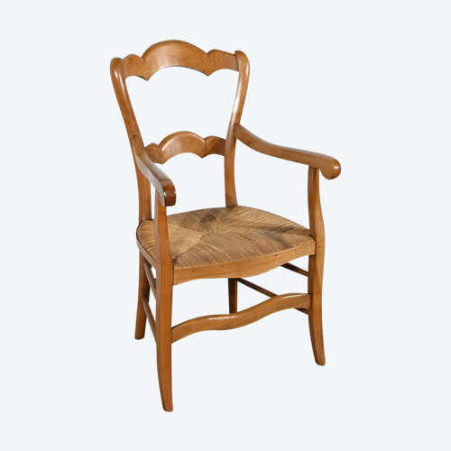 Fauteuil Grand-Mère en Merisier, style Louis Philippe – Fin XIXe