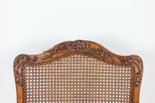 Pair of Regence style armchairs in beech and cane, twentieth century