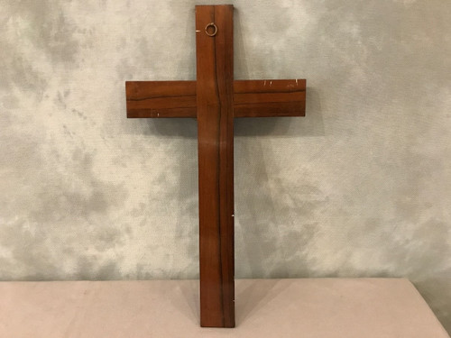Beautiful 19th century Napoleon III bronze crucifix on varnished mahogany cross