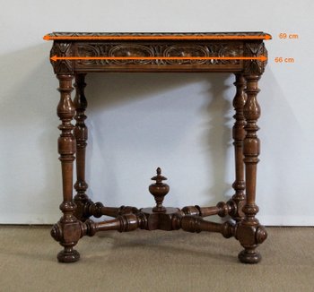  Scrittoio piccolo in noce massello, in stile Luigi XIV - fine XIX secolo