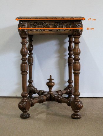  Scrittoio piccolo in noce massello, in stile Luigi XIV - fine XIX secolo