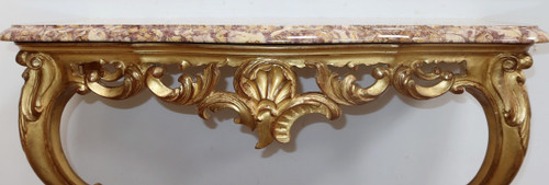 Console Murale en Bois Doré, style Louis XV – Milieu XXe
