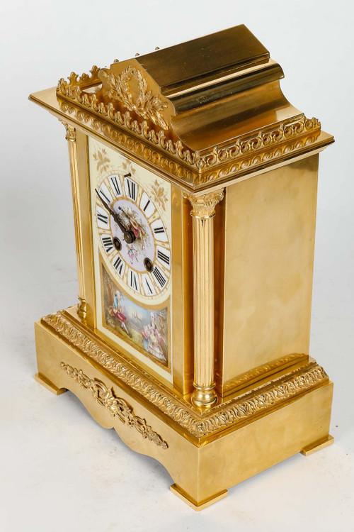 Gilt bronze and porcelain mantelpiece, late 19th century