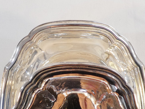 Sauciere sur dormant en ARGENT MASSIF et cuillere a sauce DOUTRE ROUSSEL