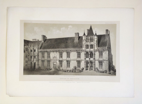 Château De Châteaudun Litografia Architettura Rinascimentale Di Victor Petit